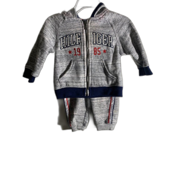 Gray Hilfiger Sweatsuit 3/6 Months - Picture 1 of 5